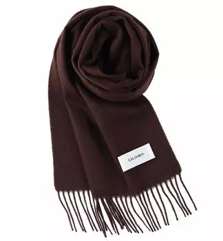FT33 Finest Cashmere Basic Wave Cashmere Scarf Plain Brown [GILDARA] 100% Мужской Женский (Шоколад (6622))