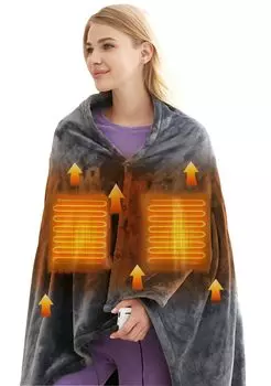 FTBOL Электрическая Электрическая USB Кровать 8 Подогрев Плеча 3 Уровня Температуры Электрическая Полностью Холодная Зимняя Фланель Отопление Подходит для Рождества и Нового Года серый