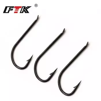 FTK 100 шт. рыболовный крючок аксессуары для ловли карпа нахлыстом кольцевой колючий крючок из высокоуглеродистой стали