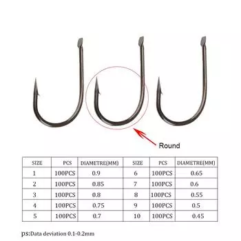 FTK 100 шт. рыболовный крючок SODE колючий рыболовный крючок держатель для наживки нахлыстом рыболовные снасти AD острый кольчатый карповый крючок GAC 1#-100pcs