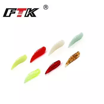 FTK 10 шт. червячная приманка для ловли карпа длиной 1,5 см, набор искусственных рыболовных снастей