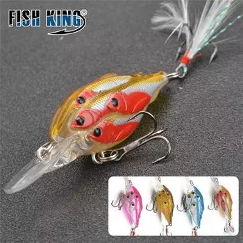 FTK 1/4 шт., 8-мерная приманка для плавания, 7 см, 6 г, пластиковые бионические качели, рыболовные снасти 1pcs красный