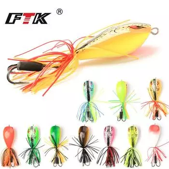 FTK 1 шт. 10 г приманка для лягушки, шланг, приманка из АБС-пластика с рыболовным крючком, искусственные 3D-глаза для лягушки-ската 1#