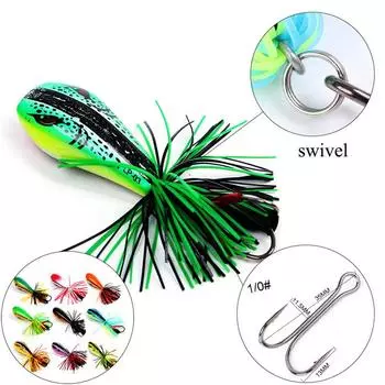 FTK 1 шт. 20 г Isca De Sapo Tubo Macio Isca De Pesca De Plstico Com Ganchos De Pesca Topwater Ray Sapo Olhos 3d Artificiais 1