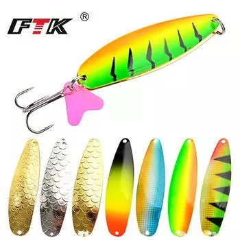 FTK 1 шт. 8 цветов ложка рыболовная приманка 25 г/30 г/35 г с тройным крючком Bass CrankBait ложка кривошипная приманка 25g-001