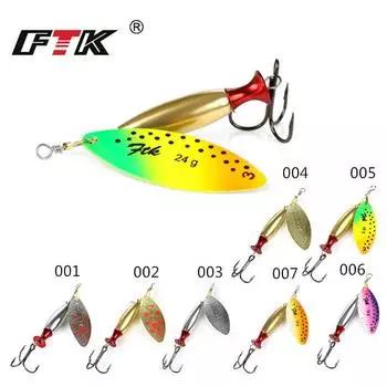 FTK 1 шт. рыболовная блесна разного цвета приманка для окуня 18 г 24 г длина 8 см 9 см с тройным крючком Size2 004