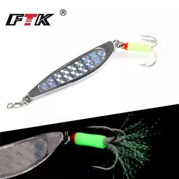FTK 1 шт. светящаяся железная пластина 60 г-80 г быстро тонущая железная пластина вспомогательная приманка 85 мм-92 мм свинцовый рыбий жир Наньян рыболовная свинцовая игла для кальмара рыболовная приманка
