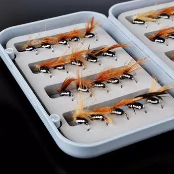 FTK 32/40 шт. 1 шт., нахлыстовая приманка для рыбалки, приманка для ловли бабочки, крючок для форели, сухая приманка, рыболовная приманка 40pcs коричневый