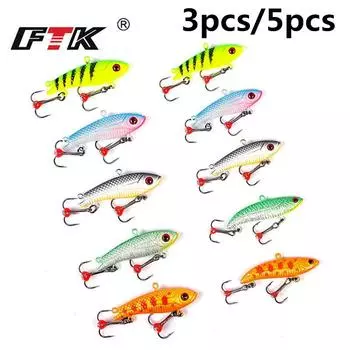 FTK 3/5 шт. разные цвета, комбинация приманок для зимней рыбалки, зимняя приманка, жесткая приманка для рыбалки, крючки для ловли карпа, приманка, свинцовый балансир 20G-3PCS