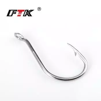 FTK 50 шт. рыболовный крючок аксессуары для ловли карпа нахлыстом кольцевой крючок из высокоуглеродистой стали с колючим крючком