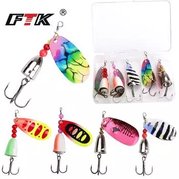 FTK 5 шт. приманка Willow Spinner Bait 8,0 г 12,5 г, медь, размер 3#-5# с тройным крючком 2#-1/0#, рыболовная приманка 8.0g/12.5g-5pcs