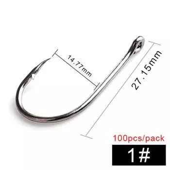 FTK круглый 100 шт./1 упаковка 1-10 # никелевый большой кольцевой морской крючок 1 #-9 # 100 шт./кор. крючок японский рыболовный крючок, используется для ловли карпа 1
