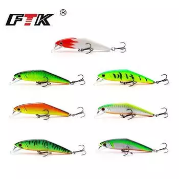 FTK Рыболовная приманка для окуня Minoow Crankbait Снасти для морской рыбалки Вес 13,5 г Длина 85 мм Глубина 0,8 м