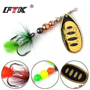 FTK Willow Spinner Lure 12 г 18 г Медь Размер 3#-5# с тройным крючком 1#-1/0# Рыбная приманка 12g-001