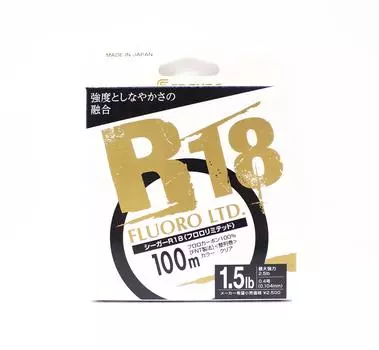 Фторуглерод Seaguar R18F Fluoro Ltd, леска 100 м, 1,5 фунта — 0,104 мм (0274)
