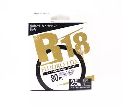 Фторуглерод Seaguar R18F Fluoro Ltd, леска 80 м, 25 фунтов, 0,405 мм (0175)