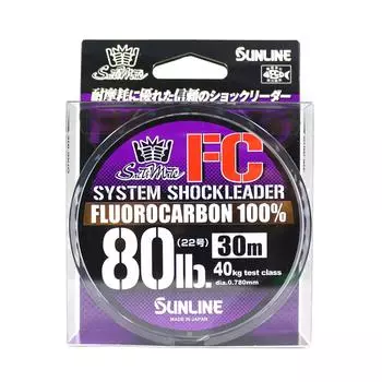 Фторуглеродный лидер Sunline Амортизатор для системы морской воды 30 м 80 фунтов (9246) чистый