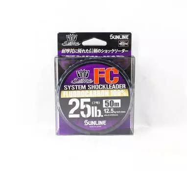 Фторуглеродный лидер Sunline с системой соленой воды, амортизатор 50 м, 25 фунтов (9178) чистый