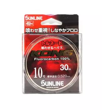 Фторуглеродный лидер Sunline Tornado Kong 50 м, размер 10, 35 фунтов, 0,52 мм (2407)