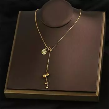 Ожерелье из тыквы «Фу» Женское индивидуальное дизайнерское чувство креативная мода Цепочка на ключицу Цепочка на шею Женская