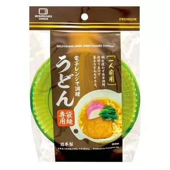 Fudo Giken Microwave Cooked Udon Bag Noodles Single Serving Green F2583 (For Only)