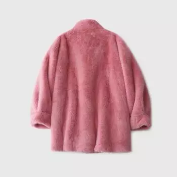 Фуджиа дочь золото высокого класса чувство экологически чистый мех норковая шуба мех интегрированная обработка средняя и длинная шуба с воротником-стойкой M роза розовый