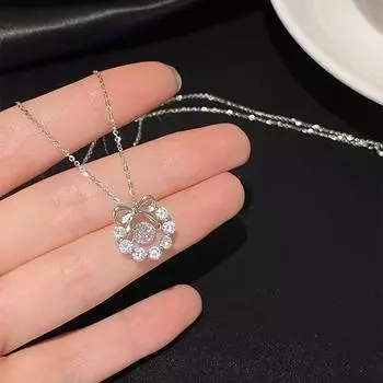 Fugitive Princess * Лук Смарт циркон Комплект Цепочка S925 серебряный