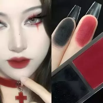 FUGU UP Black Red Eyeshadow Disk Red Black Двухцветный дымчатый макияж Черные тени для век, 06, 1 шт.