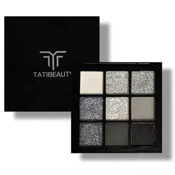 FUGU UP Smokey Makeup Shadow Палитра теней для век 9 цветов Pearl Shadow, водостойкие черные тени для век Smokey Makeup, 1 шт., черный