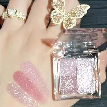 FUGU UP трехцветная палетка теней для век bling bling shadow palette eyeshadow pearl водостойкие тени, 02, 1 шт.