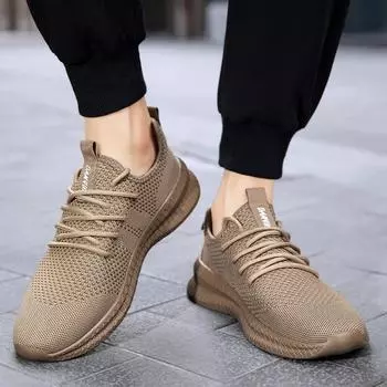 Fujeak Comfort Light Casual Мужские кроссовки Дышащая сетка Противоскользящие кроссовки Большие размеры Мужская обувь Zapatillas De Deporte 40 коричневый