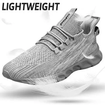 Fujeak Легкие повседневные кроссовки для мужчин, большие размеры, нескользящая обувь, дышащие мужские кроссовки, модные, удобные, мягкие, балетки 40 черный белый