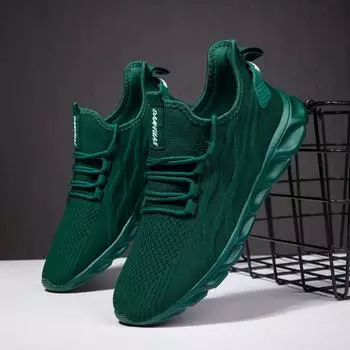 Fujeak Нескользящие повседневные женские кроссовки больших размеров Легкая сетчатая обувь Дышащая повседневная мужская обувь Кроссовки в стиле минимализма 41 темно-зеленого