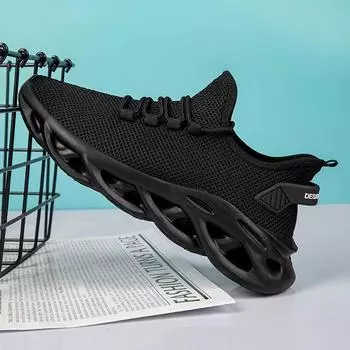 Fujeak Высококачественные мужские кроссовки Blade Trendy для мужчин, спортивная обувь для ходьбы и бега, дышащая, роскошная дизайнерская мужская обувь 48 чёрный