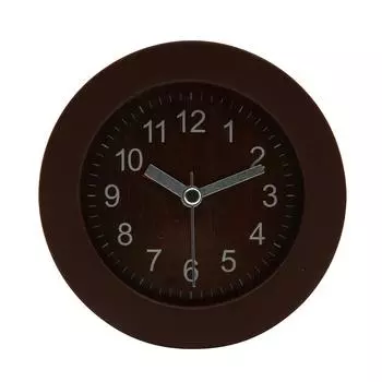 Fuji Boeki Alarm Clock Round Wood Clock Brown 32708