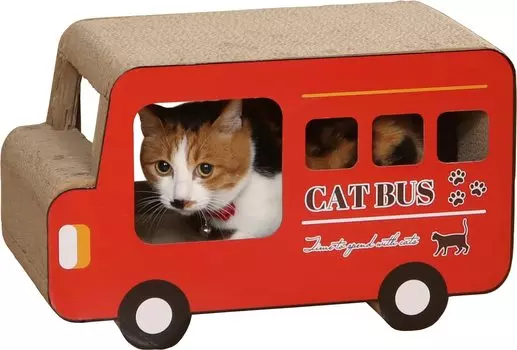 Fuji Boeki Когтеточка Домик для кошки Ширина 45 x Глубина 23 x Высота 27см Тип Лондонский автобус Реверсивный картон 54226