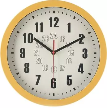 Fuji Boeki Clock Width 30 x Depth x Height 30 cm Mustard Wall Clock Educational Clock Kaira 28194 Yellow Small 4.1