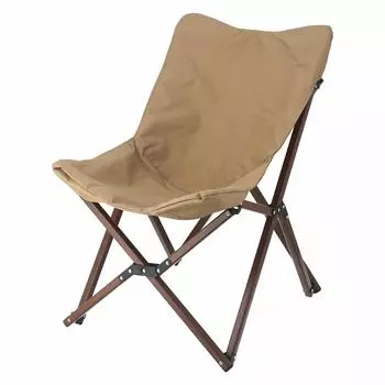 Fuji Boeki Folding Chair Low Chair Width 55 x Depth 70 x Height 79cm Coyote Outdoor Chair Lightweight Washable Load Capacity 80kg Relax Helmut 37983