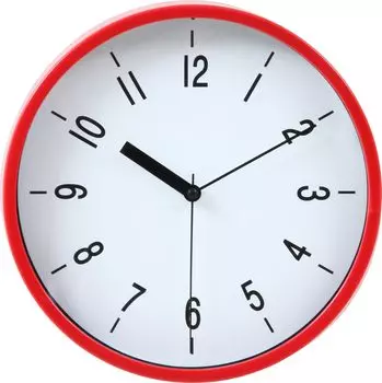 Fuji Boeki Wall Clock Diameter Red Sweep Continuous Second Hand Silent Harry 99041 22.5cm