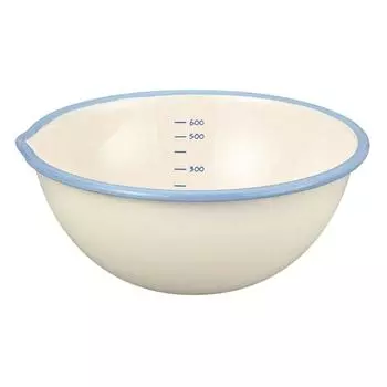 Fuji enamel bowl 15cm enamel with scale white W single-mouth 0.5L BM-15B