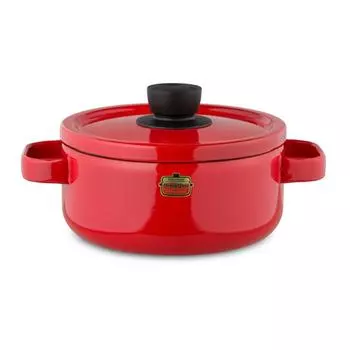 Эмалированная кастрюля Fuji Solid 20 см красная SD-20W R красный