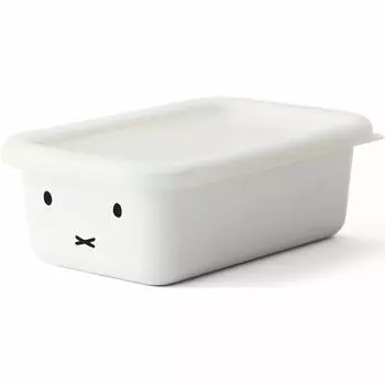 Fuji Enamel Miffy Face Series Неглубокий квадратный контейнер S белый