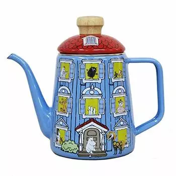 Fuji Enamel MOH-1.0DP Coffee Pot, 0.3 gal (1.0 L), Enamel, Induction Compatible, Drip Pot, Moomin House