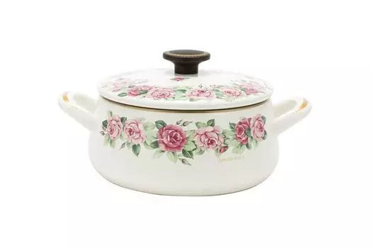 Fuji enamel pot Imperial Rose II 20cm double-handed SIR-20W