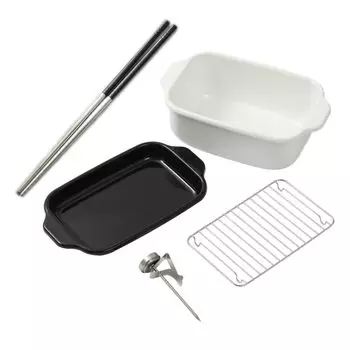 Fuji Enamel Tempura Square Thermometer Bat Slat Stainless Steel Square Tempura Pot Set Кастрюля, Тип, В комплекте, В комплекте, Палочки для еды, Белый, Для фритюра белый