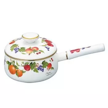 FUJI HOLO FTC-18S Frutus Collection 2 Enameled Induction Pot, Single Handled Pot, 7.1 inches (18 cm), Made in Japan