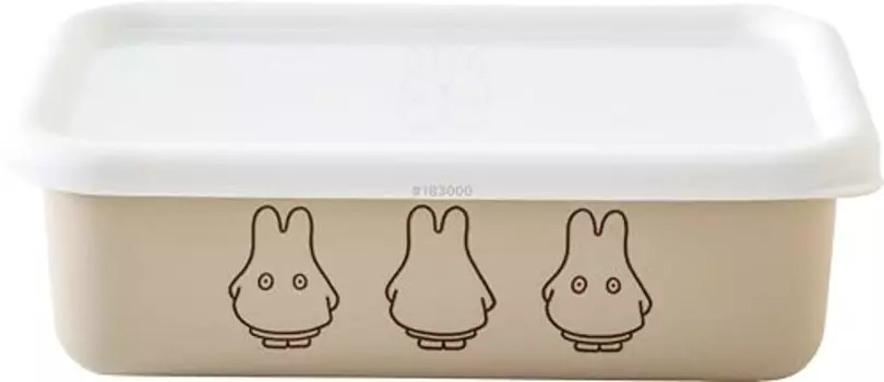 Fuji Holo Miffy Pastel Shallow Square Container, Greige