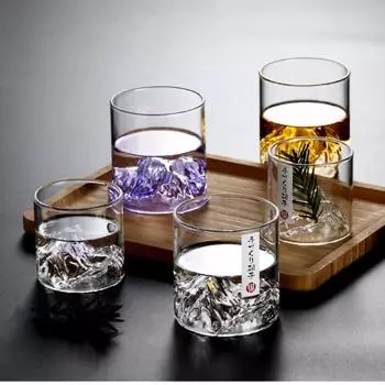 Fuji Mountain Cup ретро японская стеклянная чашка ручной работы чашка для чая стакан для виски тибетская горная чашка стакан для воды M