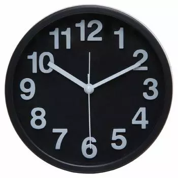 Fujiboeki Table Clock Black Diameter Liam 99230 13.4cm