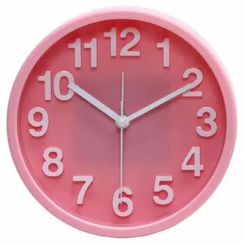 Fujiboeki Table Clock Pink Diameter Liam 99233 13.4cm